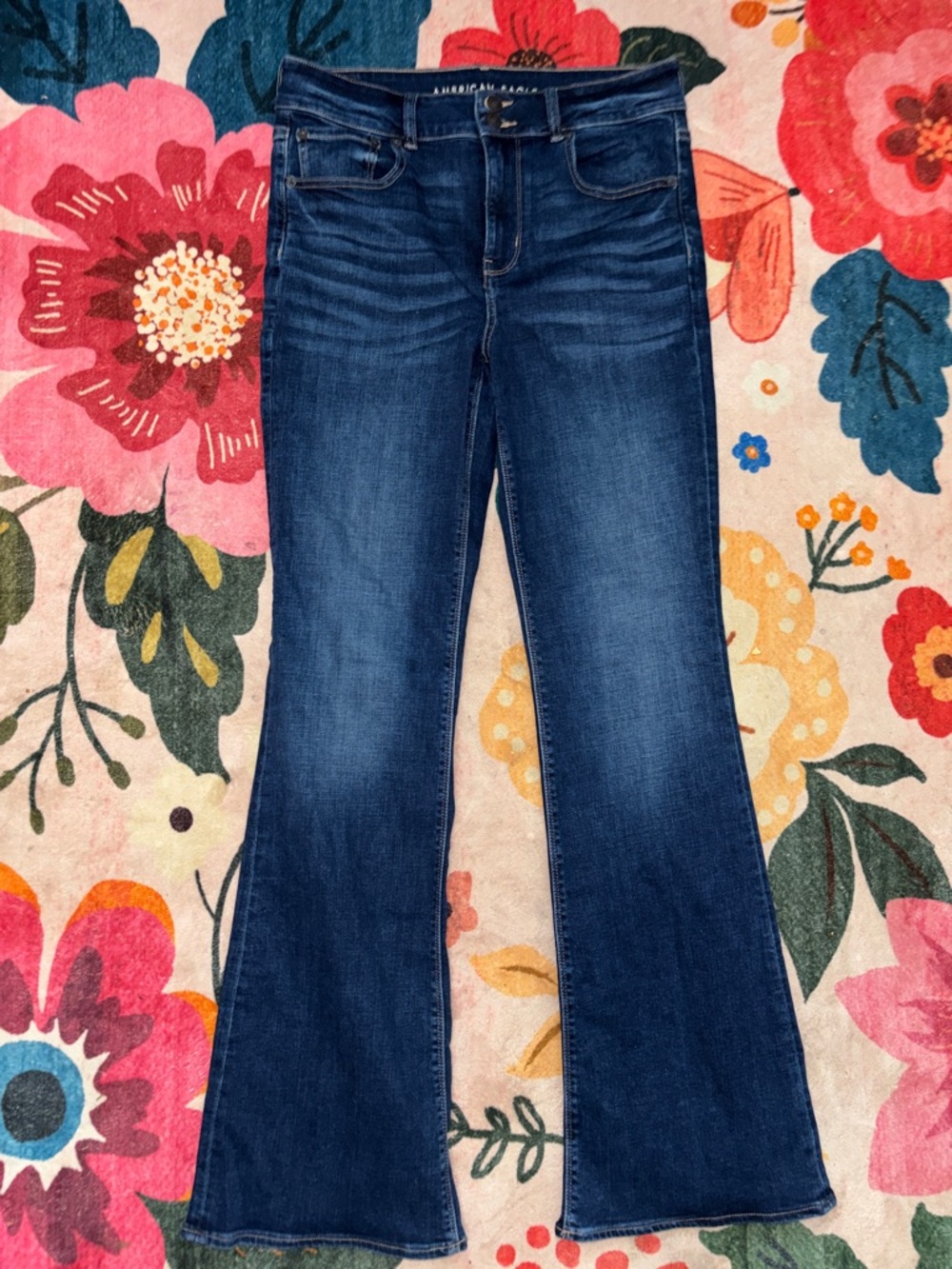 American Eagle Outfitters Indigo Flare Jeans - Women's Wide Leg - 12 Long